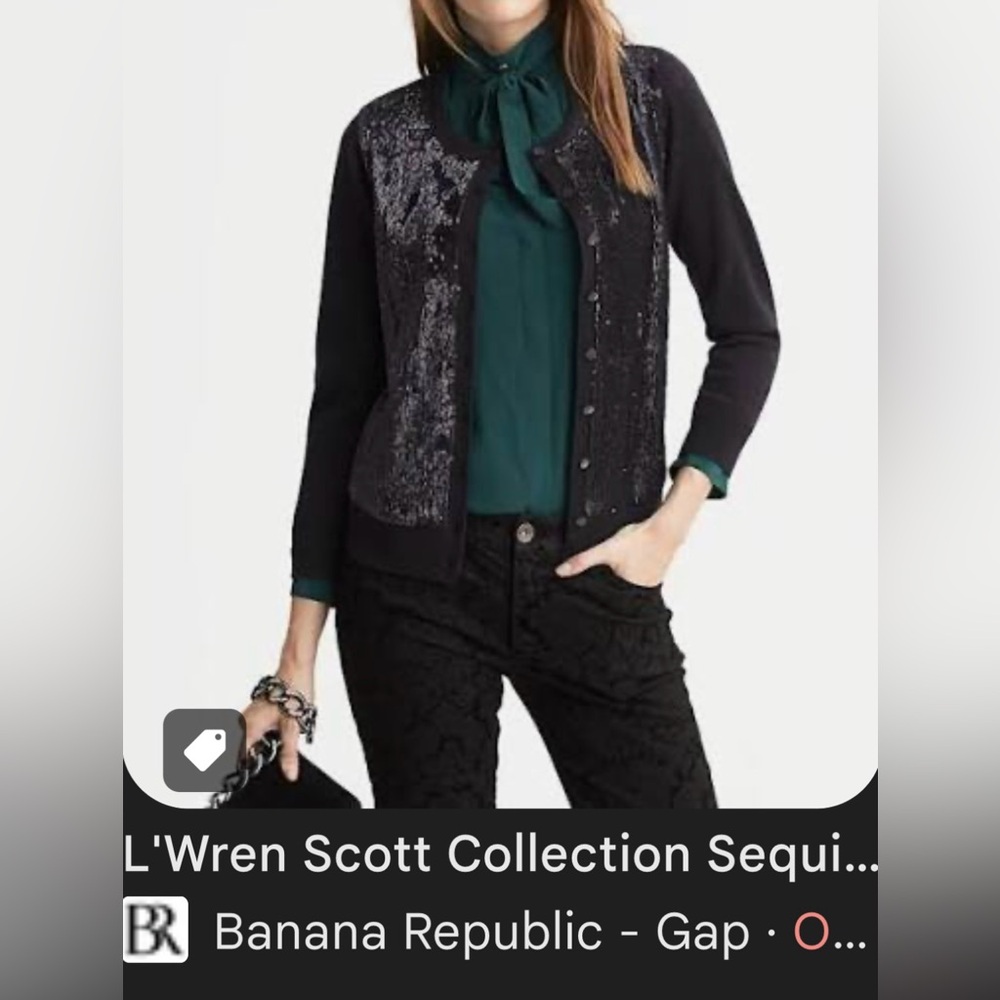 NWT - L'Wren Scott Collection for Banana Republic, Navy blue Sequin Cardigan